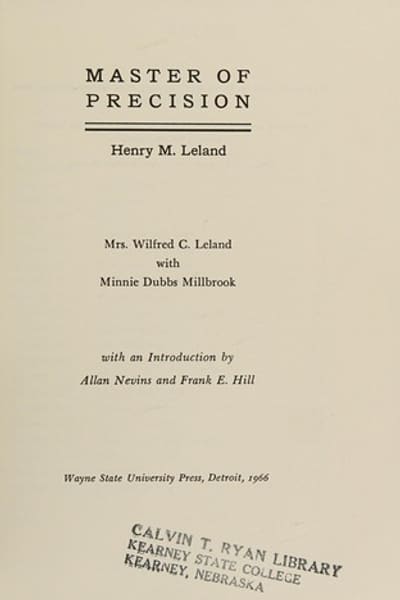 Cover of Master of Precision: Henry Leland