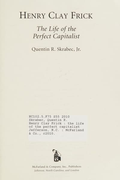 Cover of Henry Clay Frick
